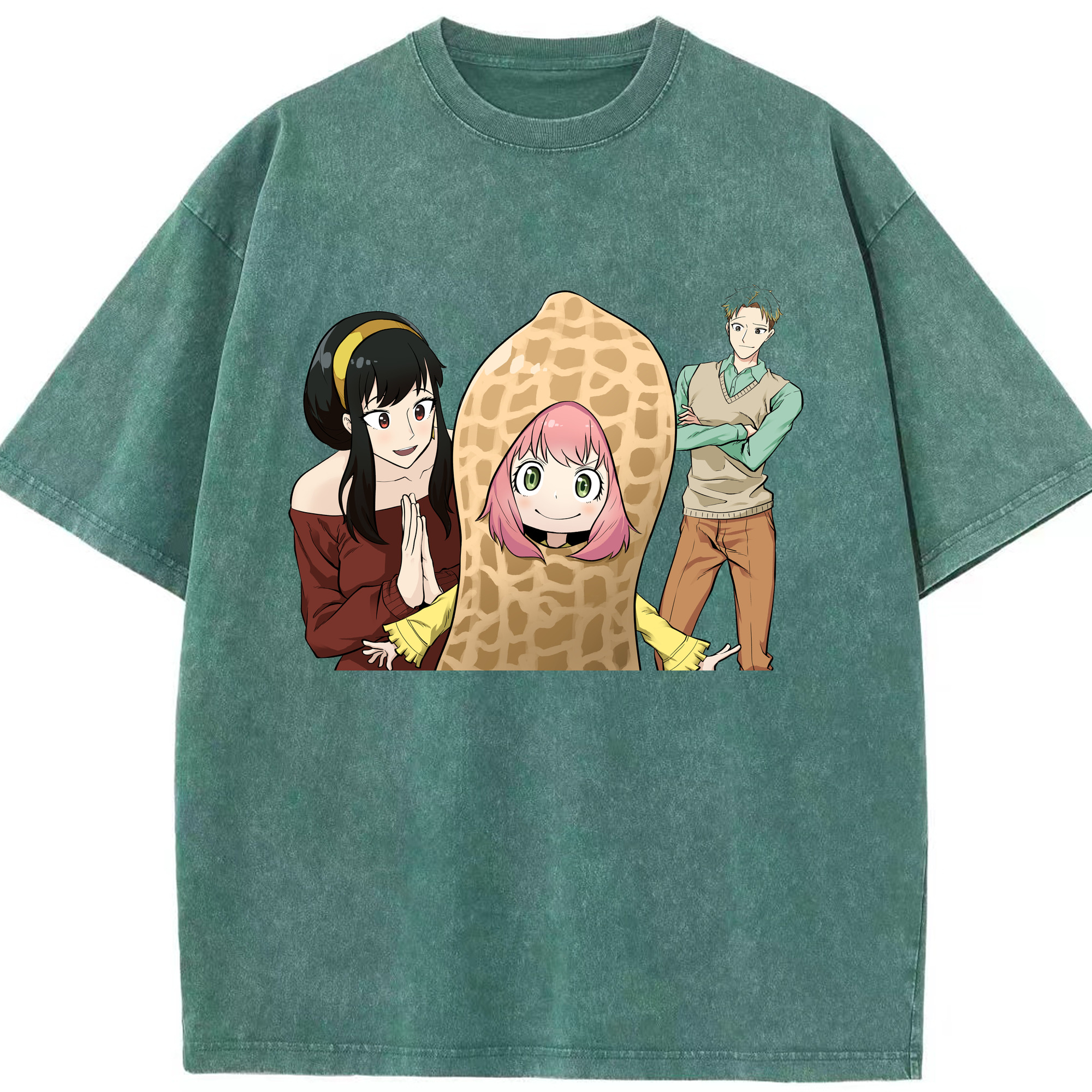 （画像用） SPY×FAMILY间谍家家酒 綿100% ヴィンテージ風 半袖Tシャツ（フロントプリント）
